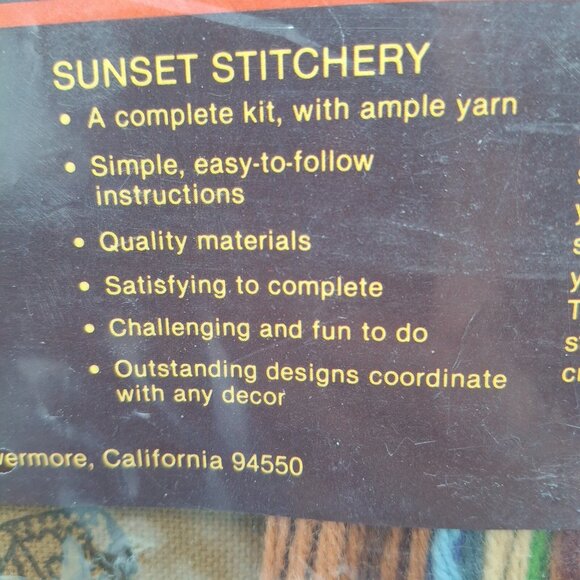 Sunset Stitchery 2552 Rabbits In The Meadow 1984 Crewel Embroidery 11 x 14 Wool - Picture 7 of 12